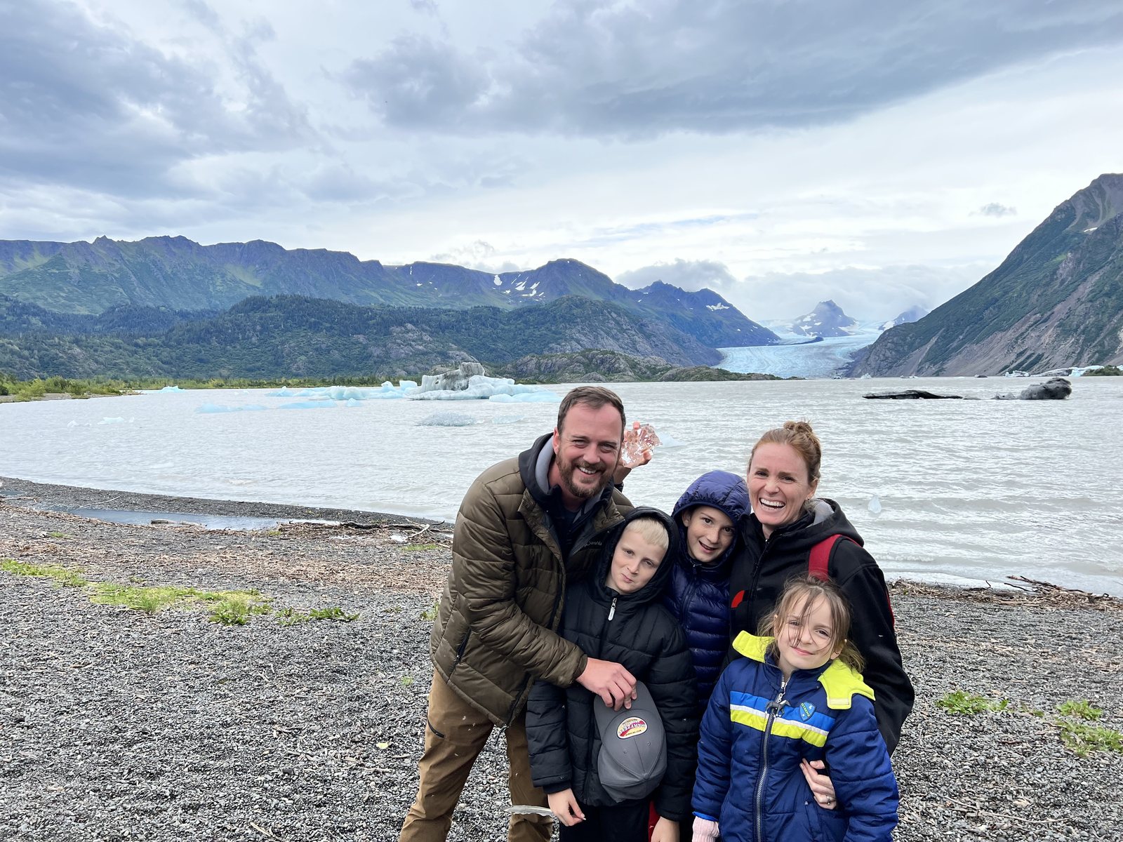 Eric and his family at the glacier